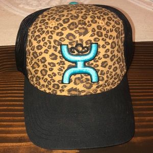 Leopard and Teal Hooey hat